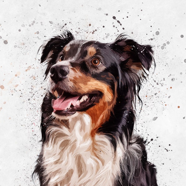 Custom dog portrait, Watercolor pet portrait, Pet Portrait from Photo, Personalized dog portrait, pet memorial,