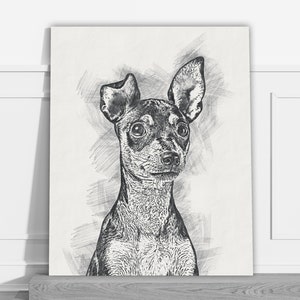 Custom Black and White portrait Personalised Pet Sketch Custom dog sketch Cat Lover Illustration Digital Painting Dog Sympathy memorial gift image 5