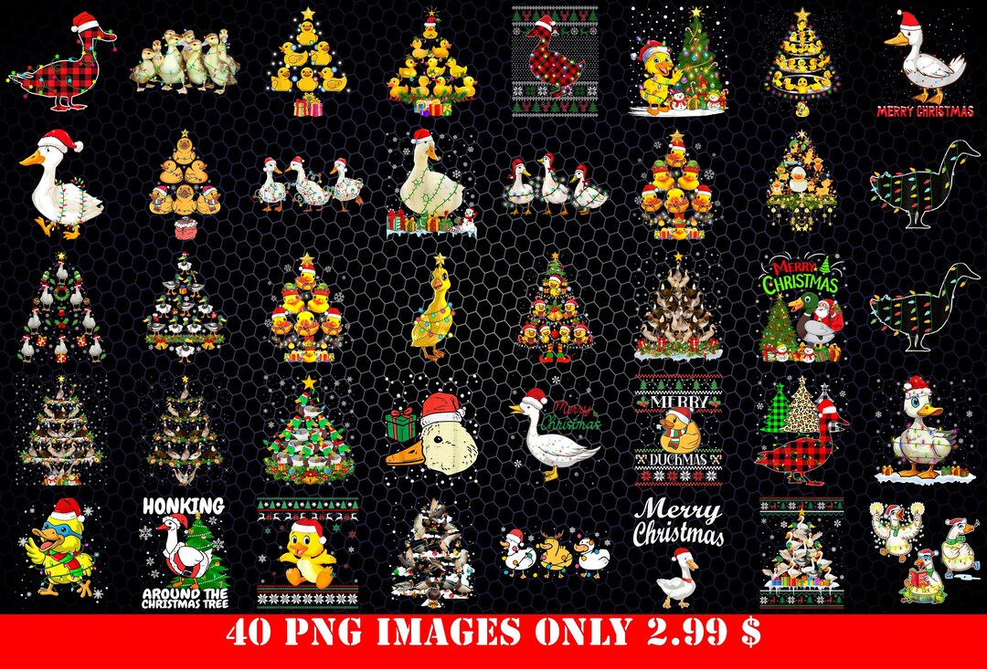 Cute Duck Christmas Tree Lights Png Duck Christmas Png - Etsy