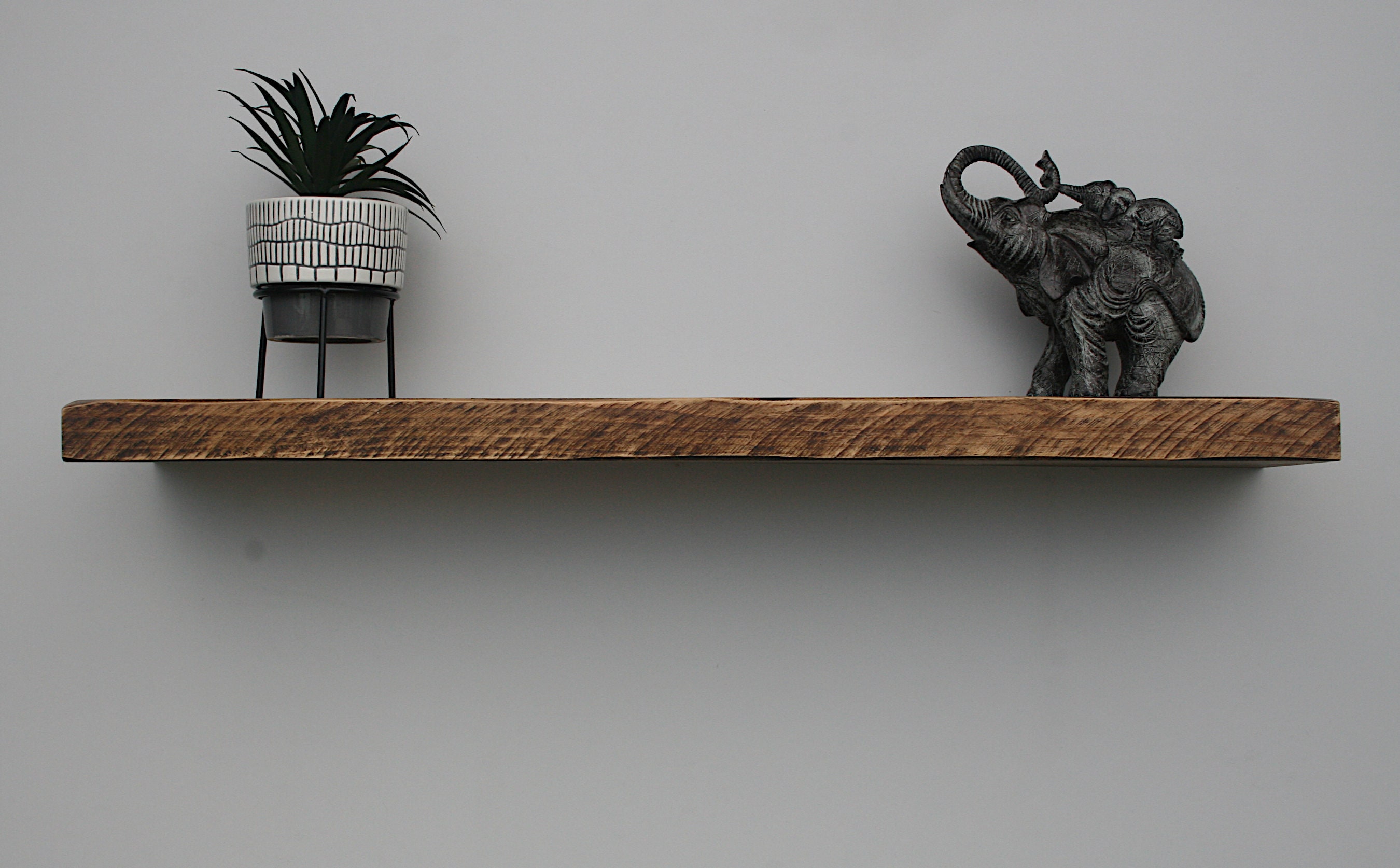 Charming dark wood wall shelves made to measure rustic Etsy