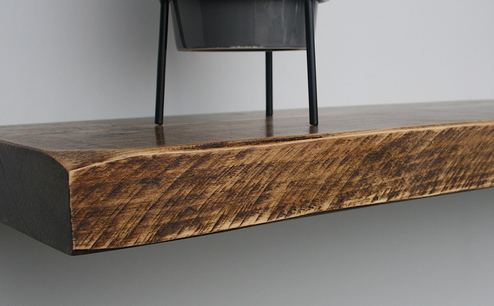 Charming dark wood wall shelves made to measure rustic Etsy