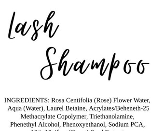 Lash Shampoo Label/ingredient labels- logo stickers- square- white- customize for free- 2x2 inches