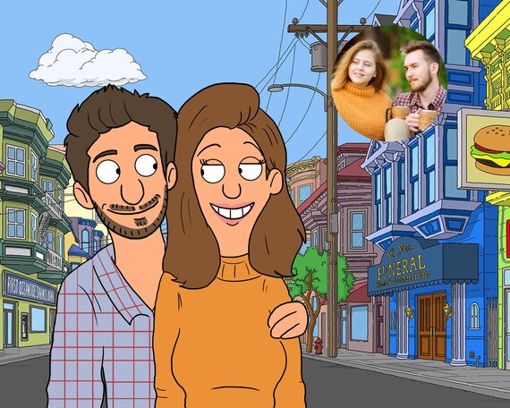 Custom Cartoon Bob TV Show Burger Character Couple Family - Etsy UK Custom Cartoon Bob TV Show Burger Character Couple Family - Etsy UK