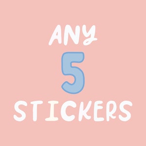 Any 5 Sticker Pack || Gloss Vinyl Sticker || Notebook Sticker || Laptop Sticker || Water bottle Sticker || Waterproof Sticker