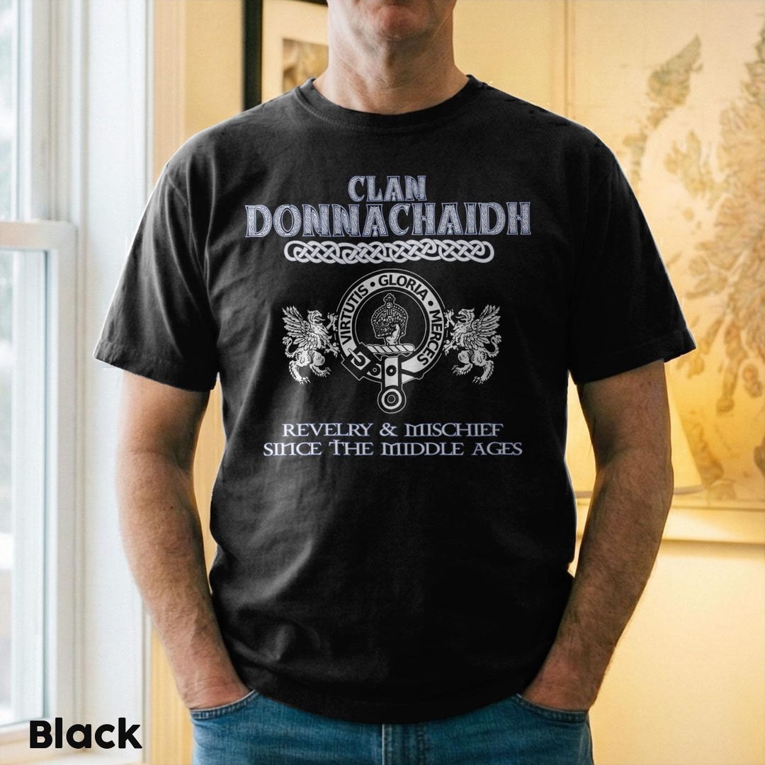 Clan Donnachaidh Scottish Crest Tartan T-shirt Premium Comfort Colors ...