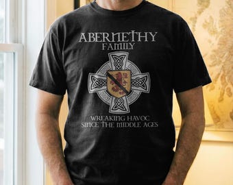 Abernethy Family Vintage Crest Badge T-Shirt Comfort Colors Premium. Long Sleeve, Sweatshirt, V-Neck Options.