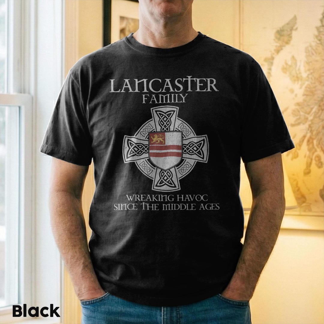 Lancaster 2 Family Crest Badge Surname T-shirt Comfort Colors Premium ...