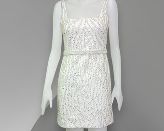 MARAYA Bride Sleeveless Square Neck  A-Line Style, Sequin embroidered, Mermaid Style, Wedding Dress, Hen party, Back siper and V shape.