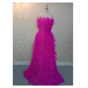 MARAYA Strapless Gown Feather Dress