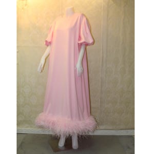 MARAYA Pink Puff Sleeve Mixi Feather Dress