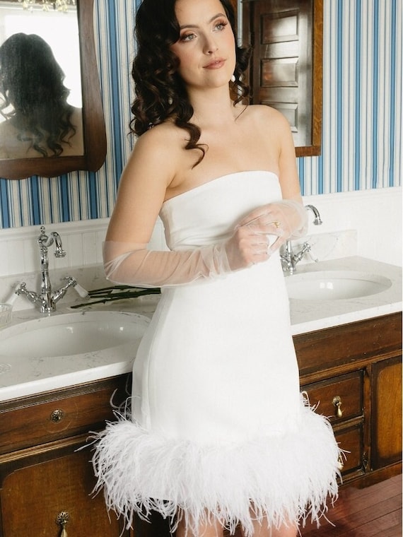 Mini feather dress hotsell