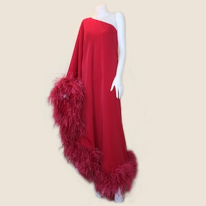 MARAYA Red Wine One-Shoulder Maxi Dress