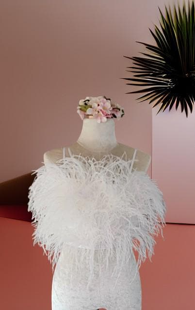 White Ostrich Feather Bustier, Prom, Cocktail Dress - Etsy