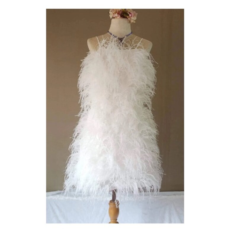 WHITE FEATHER DRESS