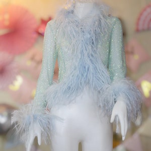MARAYA Rhinestone Boleros Feather