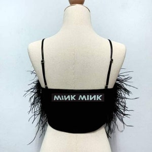 MARAYA Unique feather crop top, crop top with a personal name,Feathered crop top with your name on it, cheer dress, Personalized party dress