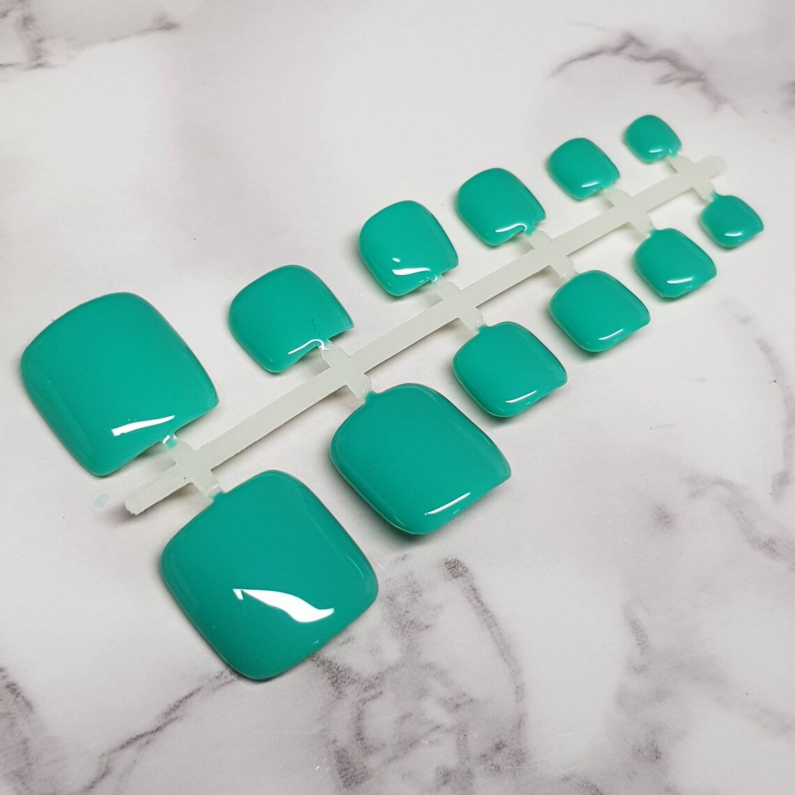 Mint Green Toe Nail Press on Nails. Set of 24. Etsy UK