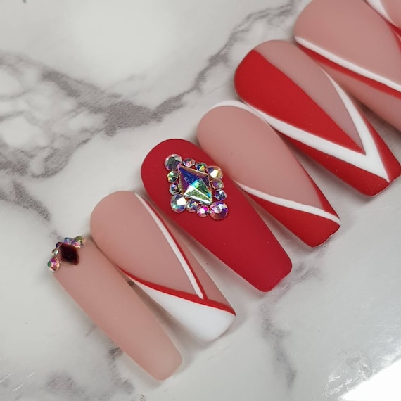 Amazon.com: Valentines Day Nail Art Stickers Decal Red Heart Nail Sticker  Valentines Nail Decorations 3D Self-Adhesive Red White Rose Love Heart Lip  Nail Design for Acylic Nail Manicure Decor 6sheets : Beauty