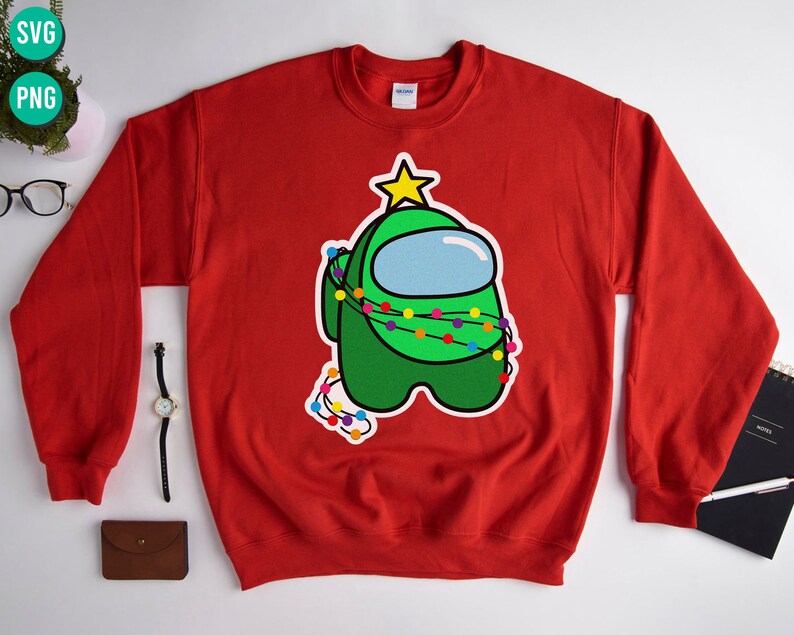 Download Among Us Christmas Tree Svg Green Among Us Impostor Game ...