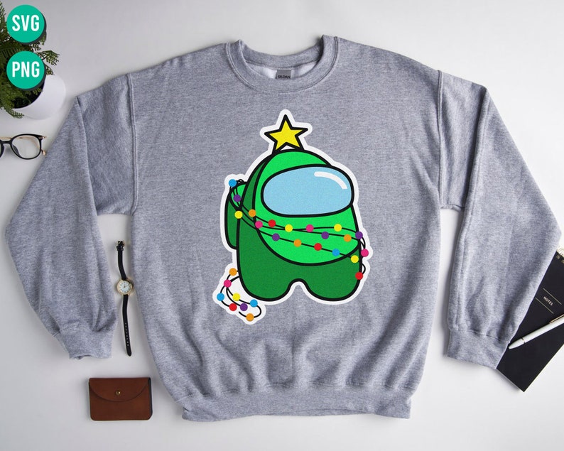 Download Among Us Christmas Tree Svg Green Among Us Impostor Game ...