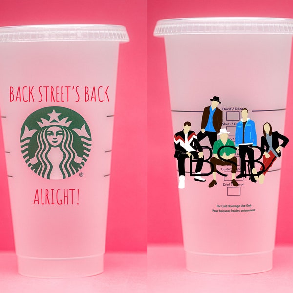 Backstreet Boys **MULTIPLE LYRIC OPTIONS** customizable | 26 oz plastic reusable iced coffee tumbler