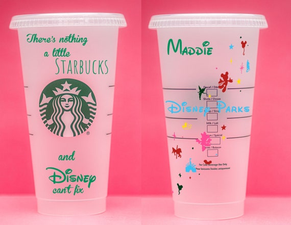 There's Nothing a Little Starbucks and Disney Can't Fix | Disney Parks  Inspired Customizable 26 Oz Plastic Reusable Iced Coffee - Etsy