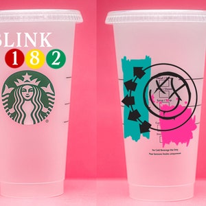 Blink 182 | customizable 26 oz plastic reusable iced coffee tumbler