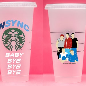 NSYNC **MULTIPLE LYRIC options** | customizable 26 oz plastic reusable iced coffee tumbler