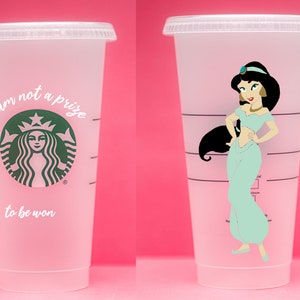 Princess Jasmine Aladdin | customizable 26 oz plastic reusable iced coffee tumbler