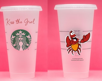 Disney Little Mermaid Sebastian | customizable 26 oz plastic reusable iced coffee tumbler