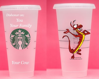 Disney's Mulan Mushu | customizable 26 oz plastic reusable iced coffee