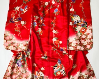 Vintage Japanse zijden kinderkimono