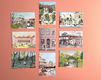 Postcards set of 2 Leipzig