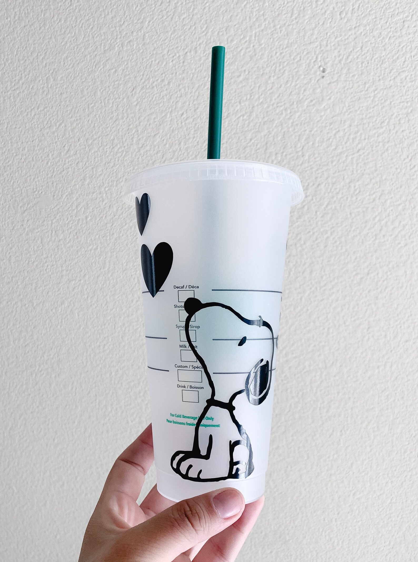 Snoopy Design Personalized Starbucks Reusable Cup Custom Etsy