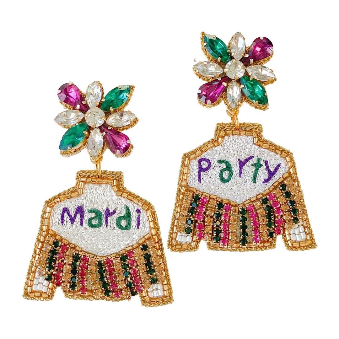 mardi gras fringe blazer