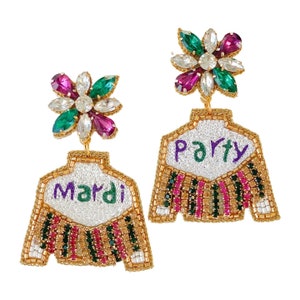Orecchini con frange di Mardi Gras