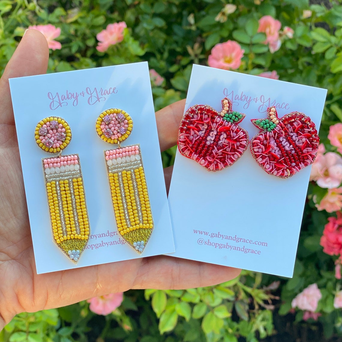 Teacher Apple Stud Earrings Teacher Earrings Teacher Gifts Etsy