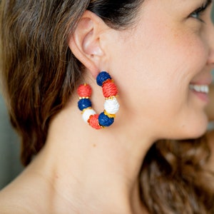 Raffia Hoop Earrings | Americana