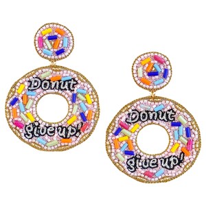 Donut Give Up Teacher Oorbellen, Teacher Oorbellen, Back to school oorbellen, leraar outfit, leraar look