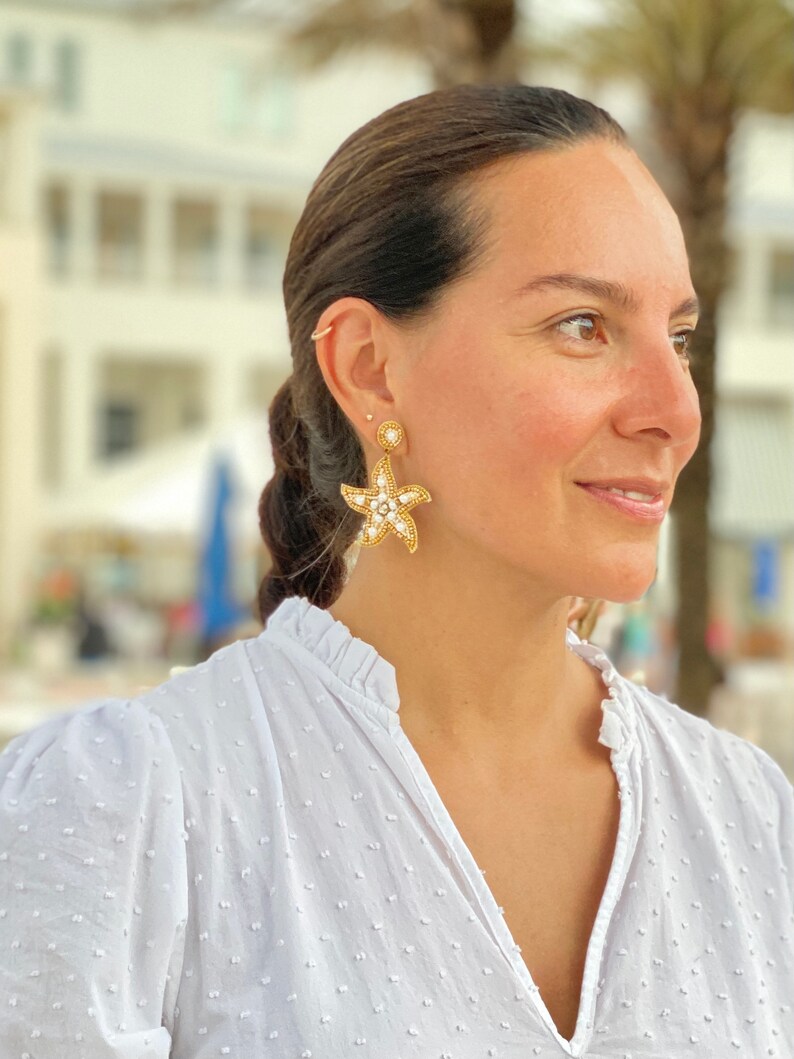 Starfish Earrings Summer Earrings Beach Earrings Vacay Etsy