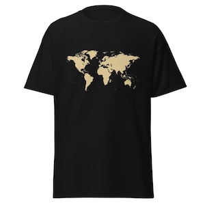 Klassisches Unisex T-Shirt mit Weltkarte – Vintage Landkarte Shirt – Geschenk für Reisende