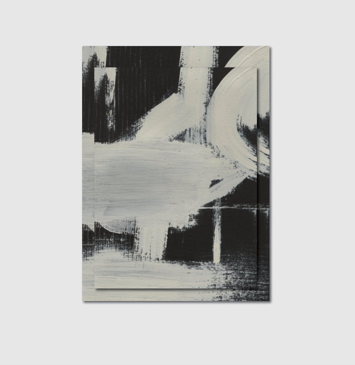 Modern Art Black and Beige Abstract Art Contemporary Art Etsy