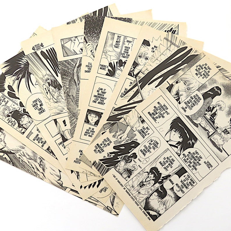 Manga Paper Pack Anime Pages Old Pages Japanese Comic Book Etsy