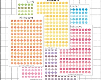 Watercolor Mini Dots Stickers: Planner, Journal, Scrapbook
