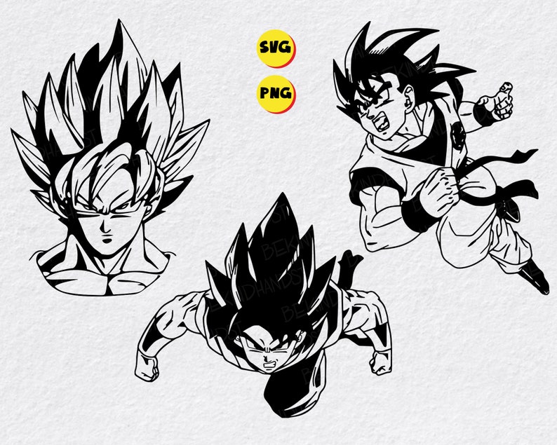 Download Goku Super Saiyan Svg Bundle Dragon Ball Z Svg Japanese | Etsy