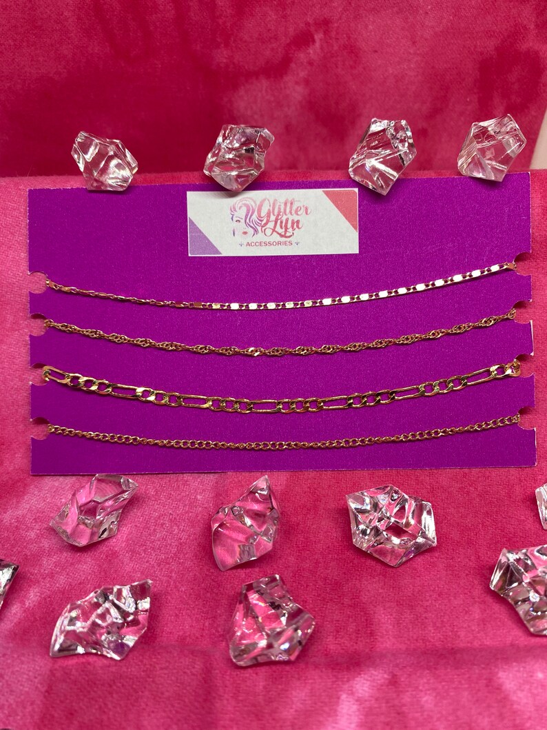 Anklet Simple Glitterlyn Jewelries 4 Pieces