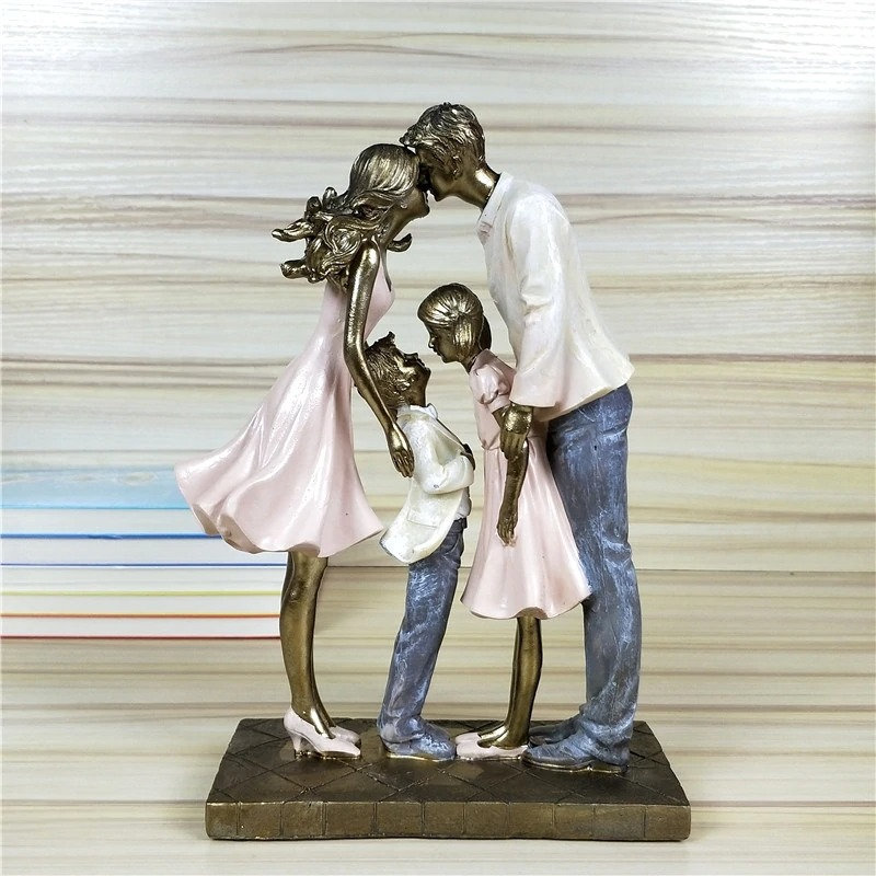 Holiday Family Statue Sculpture Handmade Resin Parents Etsy