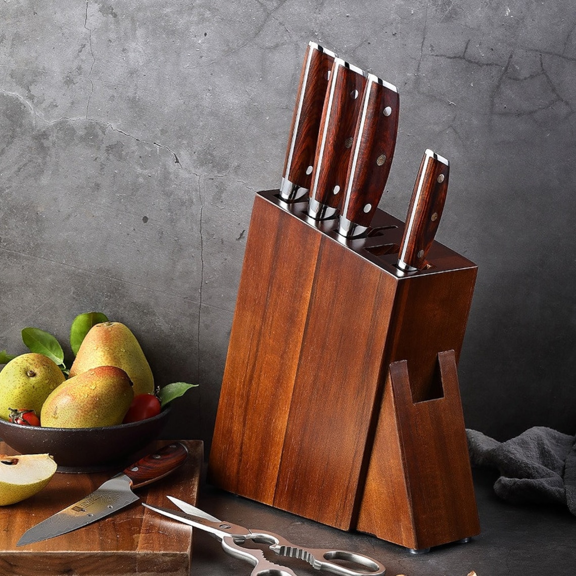 Wooden Kitchen Knife Holder Multifunctional Storage Rack Tool Etsy