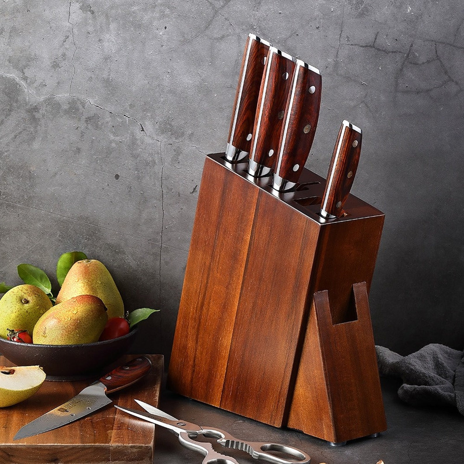 Wooden Kitchen Knife Holder Multifunctional Storage Rack Tool Etsy