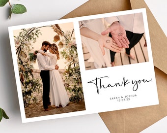 Thank You Wedding Cards | Personalised Photo Wedding Thank You Cards Personalised Thank You Card From Bride and Groom | Wedding Photo Card